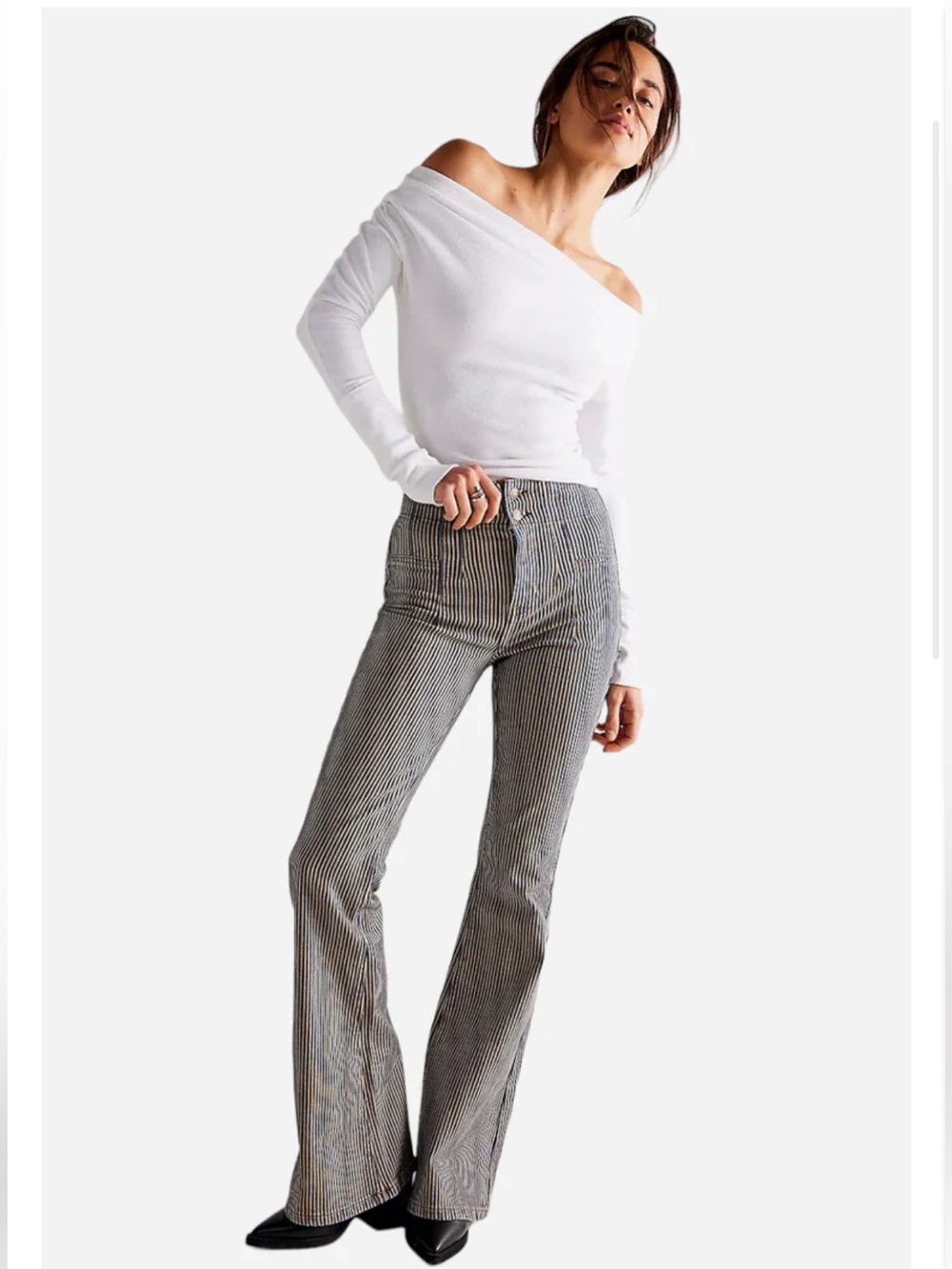 Free People Railroad Flare Jeans